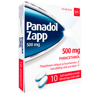 Panadol Zapp 500 mg -tabletit eri kokoja