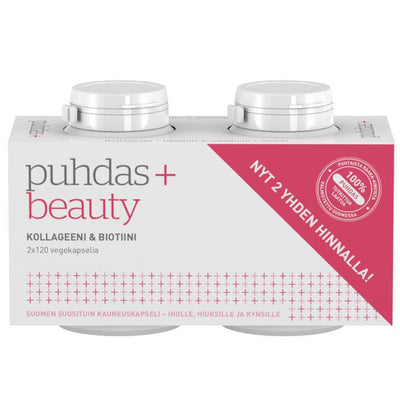 Puhdas+ Beauty Kollageeni & Biotiini TUPLAPAKKAUS 2x120 kaps.