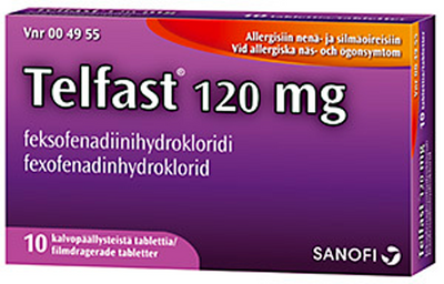 Telfast 120 mg tabletti -eri kokoja