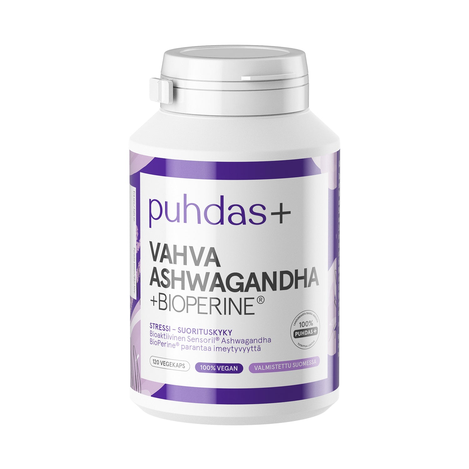 Puhdas+ Vahva Ashwagandha + Bioperine 60 kapselia