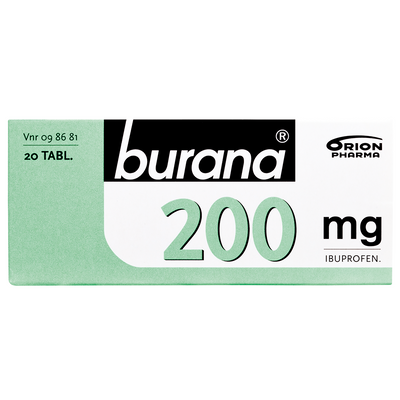 Burana 200 mg -tabletti -eri kokoja