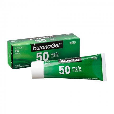 Buranagel 50 mg/g -kipugeeli -eri kokoja