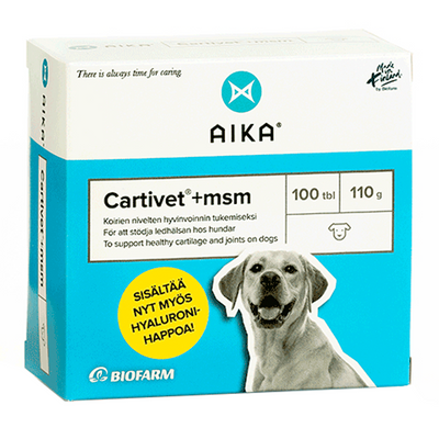 AIKA Cartivet+MSM -tabletti Nivelten terveyteen Koirille 100 tbl