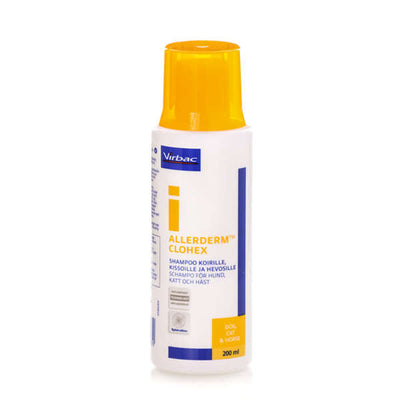 Allerderm Clohex -klooriheksidiinishampoo koirille, kissoille ja hevosille 200 ml