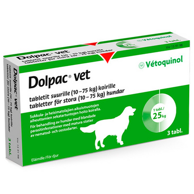 Dolpac Vet tabletit suurille koirille - 500,70/124,85/125 mg