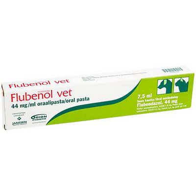 Flubenol vet 44 mg/ml -matolääke kissoille ja koirille oraalipasta