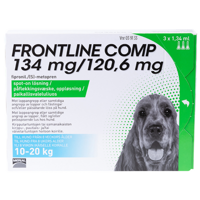 Frontline Comp -paikallisvaleluliuos koirille eri kokoja