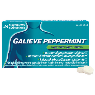 Galieve Peppermint 250/133,5/80 mg -purutabletti närästykseen