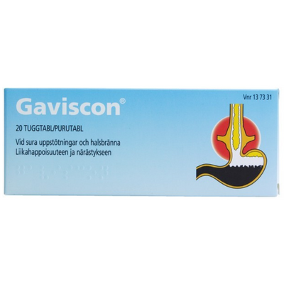 Gaviscon närästyslääke purutabletti -eri kokoja