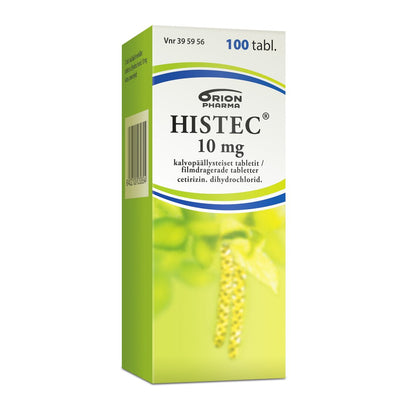Histec 10 mg allergialääke - eri kokoja