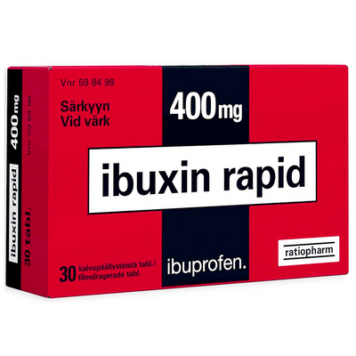 Ibuxin rapid 400 mg tabletti -eri kokoja