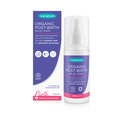 LANSINOH Organic Post-Birth Spray huom päiväys 30.9.2024