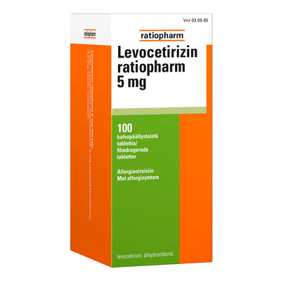 LEVOCETIRIZIN RATIOPHARM 5 mg eri kokoja