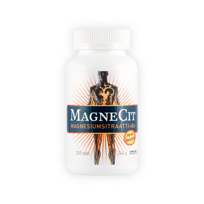 MagneCit magnesiumsitraatti + B6-vitamiini 200 tabl