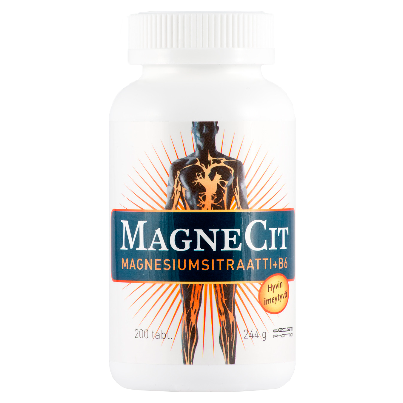MagneCit magnesiumsitraatti + B6-vitamiini 200 tabl