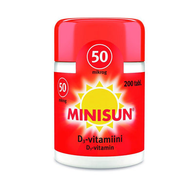 MINISUN D-VITAMIINI 50 MIKROG 200 PURUTABL