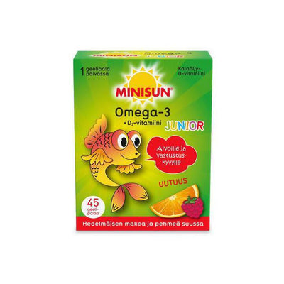 Minisun Omega-3 + D3-vitamiini Junior 45 kpl