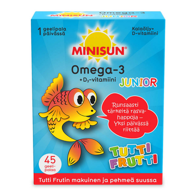 Minisun Omega-3 + D3-vitamiini Junior 45 kpl