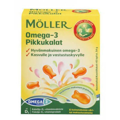 MÖLLER OMEGA-3 PIKKUKALAT hedelmäinen 45 tabl