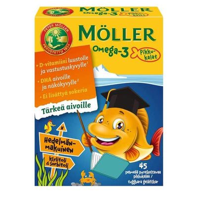 MÖLLER OMEGA-3 PIKKUKALAT hedelmäinen 45 tabl