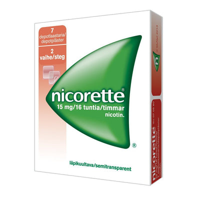 Nicorette depotlaastarit 15 mg/16 h (vaihe 2) 7 kpl