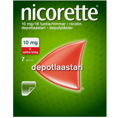 Nicorette depotlaastarit 10 mg/16 h (vaihe 3) 7 kpl