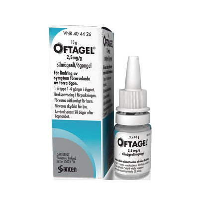 OFTAGEL 2,5 mg/g silmägeeli pullossa -eri kokoja