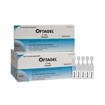 OFTAGEL 2,5 mg/g silmägeeli kerta-annospipetti -eri kokoja