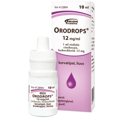 Orodrops 12 mg/ml -puuduttavat korvatipat