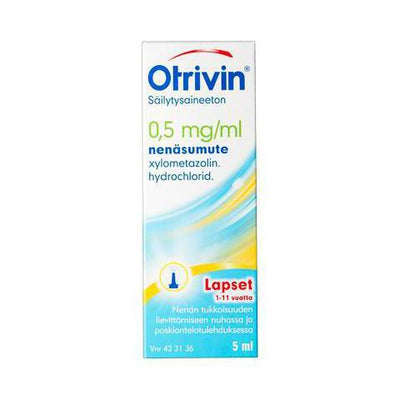 Otrivin säilytysaineeton 0,5 mg/ml -nenäsumute lapsille 10 ml