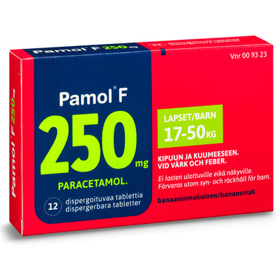 Pamol F 250 mg -suussa hajoavat tabletit 12 kpl, banaaninmakuinen