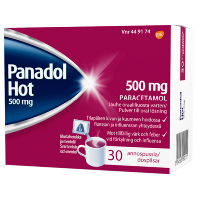 Panadol Hot 500 mg/annos -annosjauheet - eri kokoja