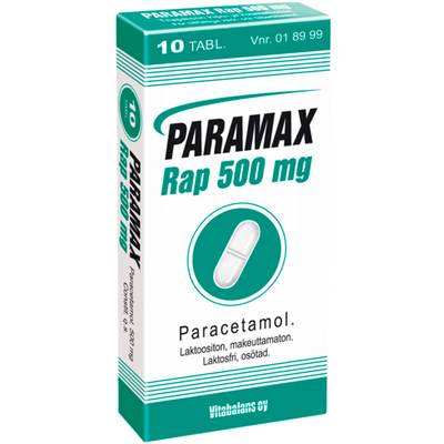 Paramax Rap 500 mg -tabletit eri kokoja