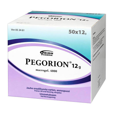 PEGORION 12 g ummetuslääke jauheena annospusseissa - eri kokoja