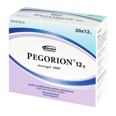 PEGORION 12 g ummetuslääke jauheena annospusseissa - eri kokoja