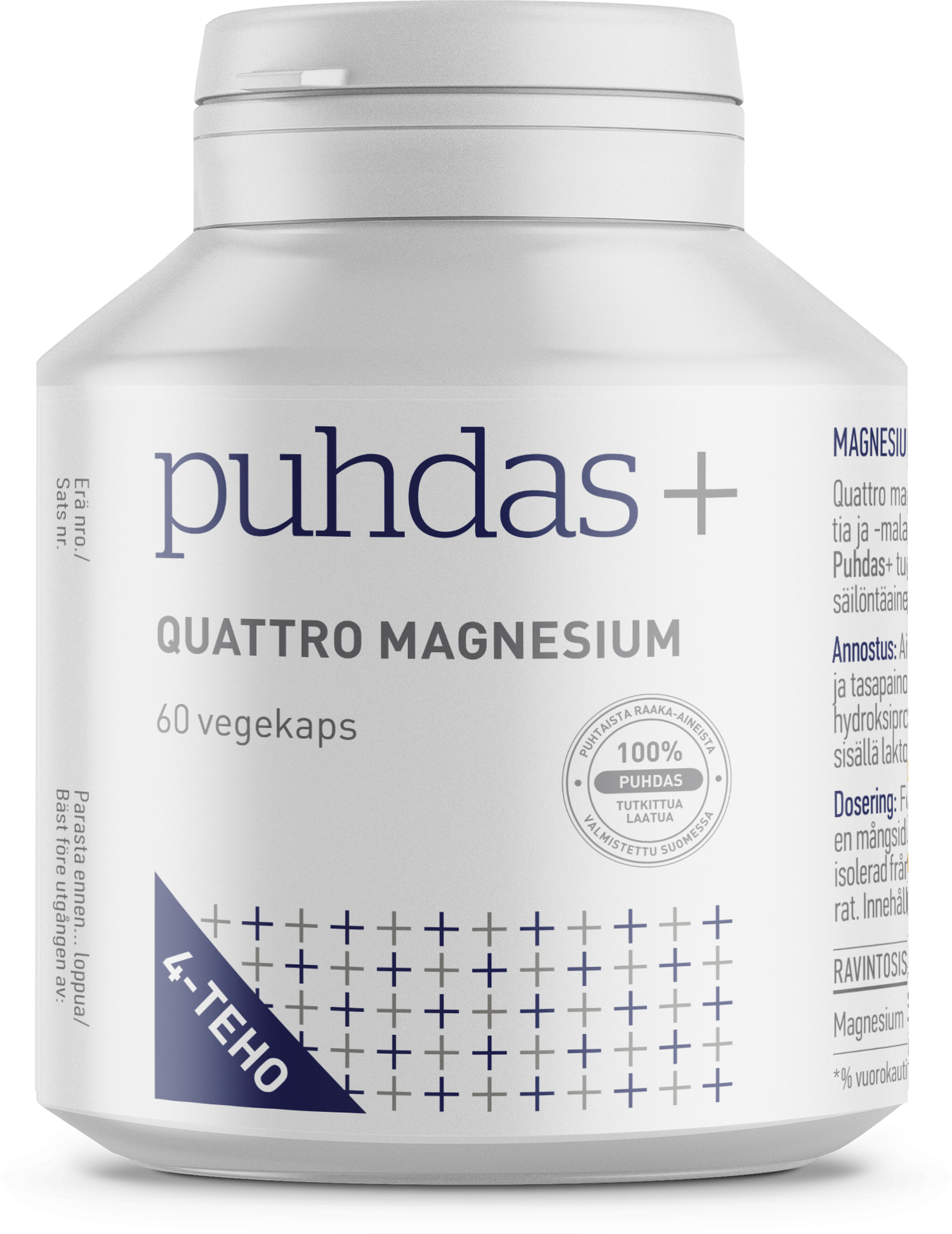 Puhdas+ Quattro Magnesium 60 vegekapselia