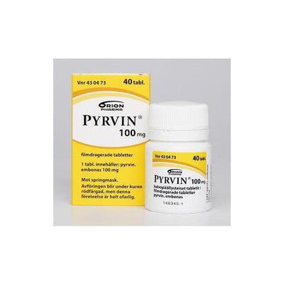PYRVIN 100 mg kihomatolääke -eri pakkauskokoja
