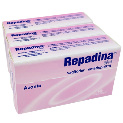 Repadina Plus 10 mg emätinpuikot - eri kokoja