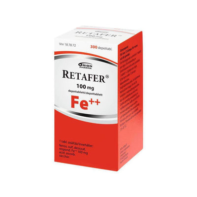 RETAFER  100 mg rautalääke -eri pakkauskokoja