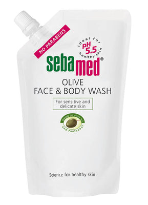 SEBAMED OLIVE FACE & BODY WASH -pesuneste 1000 ml täyttöpussi