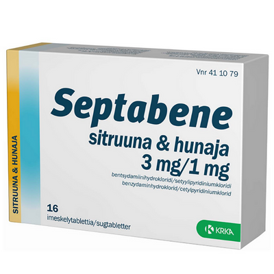Septabene Sitruuna & hunaja 3/1 mg imeskelytabletti