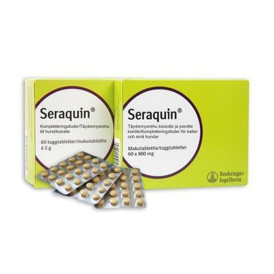 SERAQUIN 800 mg tabletit kissoille ja pienille koirille 60 kpl