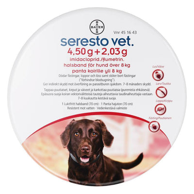 SERESTO VET KOIRILLE YLI 8 KG - 4,5+2,03 g