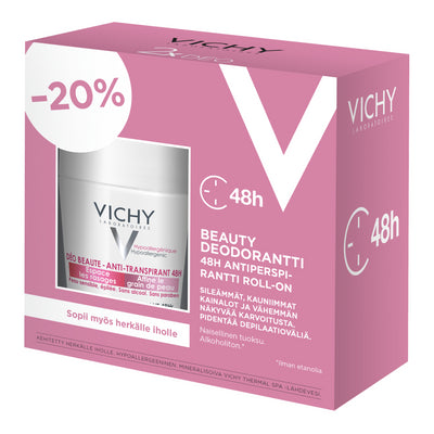 Tuplapakkaus Vichy Beauty Deo Antiperspirantti 48h roll-on