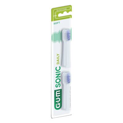 Gum Sonic Daily vaihtoharjaspäät valkoinen 2 kpl