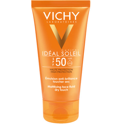 Vichy Ideal Soleil Dry Touch - mattapinnan jättävä aurinkosuoja SPF50