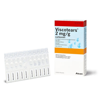 VISCOTEARS 2 mg/g silmägeeli -eri kokoja