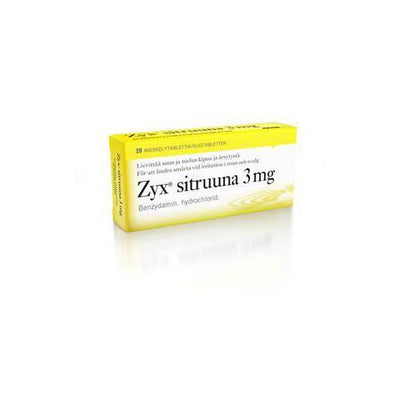 Zyx sitruuna 3 mg imeskelytabletti