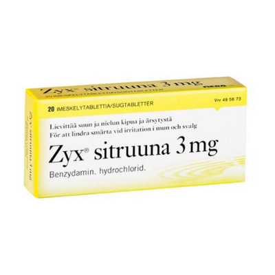 Zyx sitruuna 3 mg imeskelytabletti